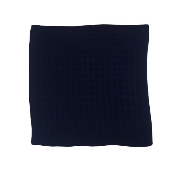 BALENCIAGA RARE Navy Geometric Logo Silk Scarf ITALY 29"/ 28.5” EC